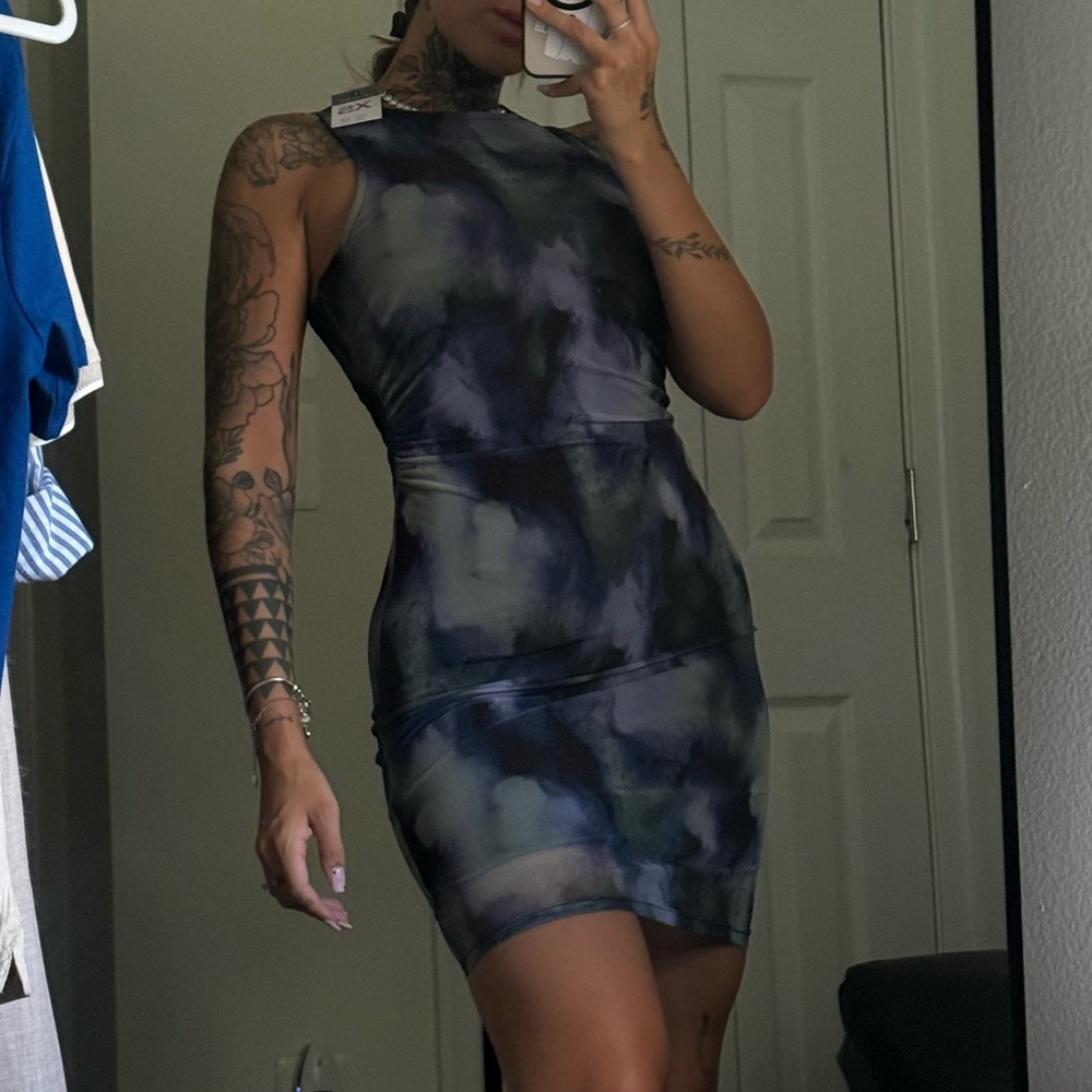 Primark Blue and Black Mini Dress